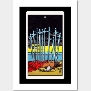 Card #59 - Ten Of Swords - Rider Waite Smith Tarot Posters and Art